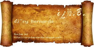 Őry Bernarda névjegykártya